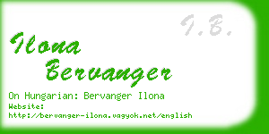 ilona bervanger business card